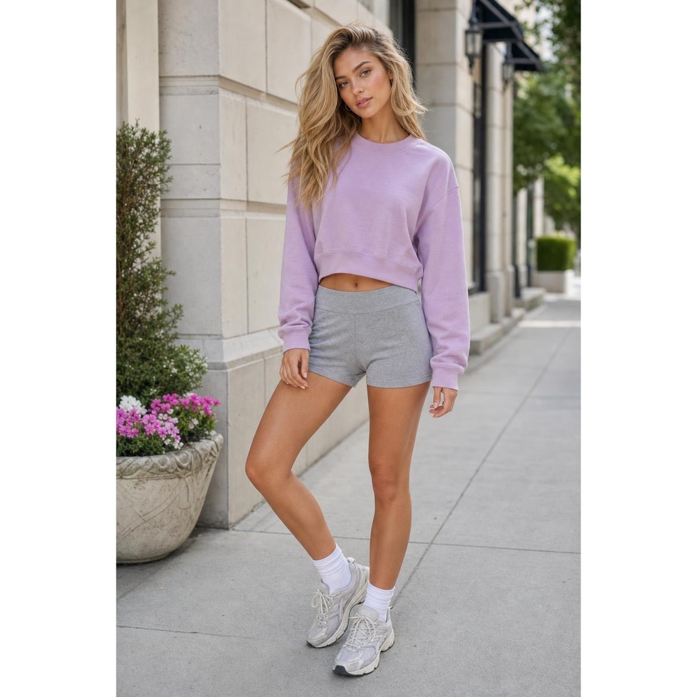 Lululemon Sweatshirt Women's 2 Pink Purple Crewneck Pullover Athleisure FLAWED